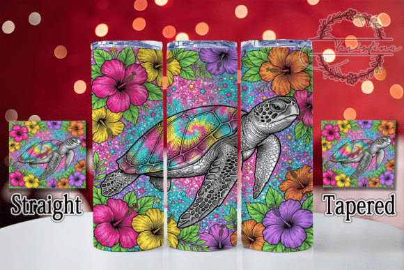 Tie-Dye Turtle Hibiscus 20oz Tumbler