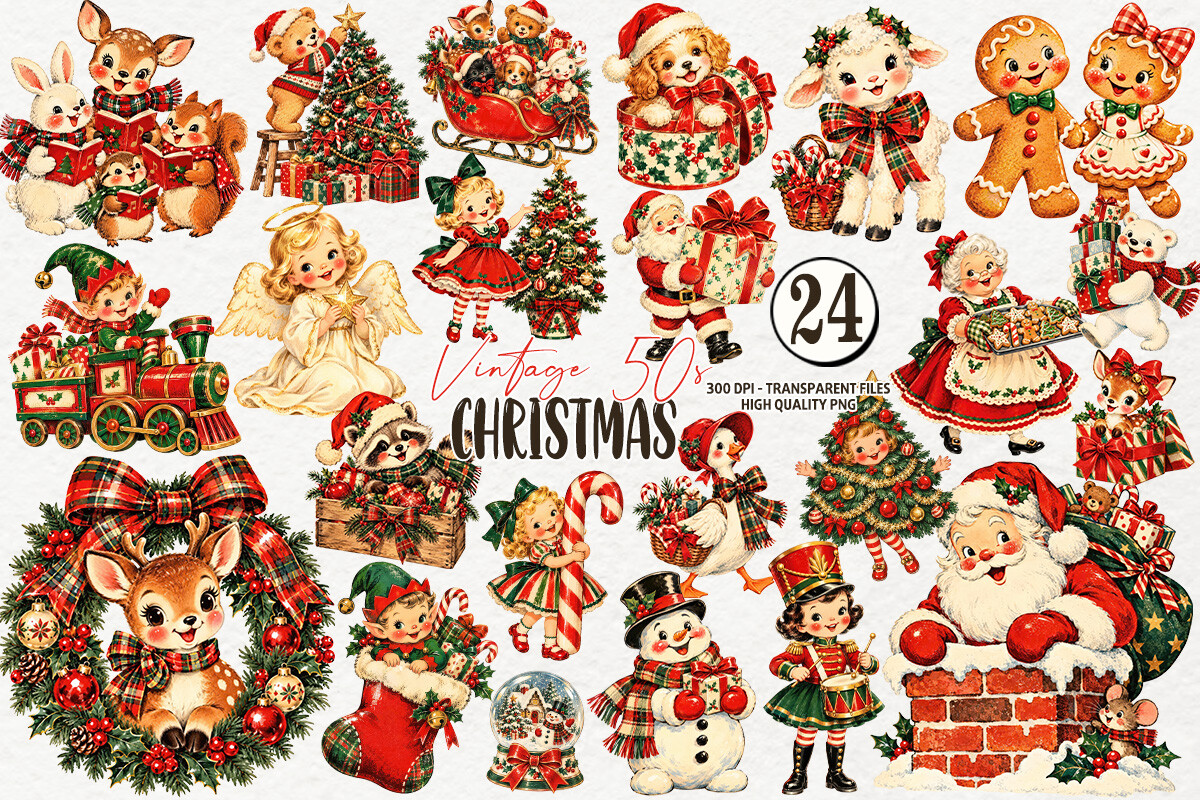 Vintage 1950s Christmas Clipart