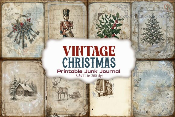 Vintage Christmas Toy Soldier Junk Journ