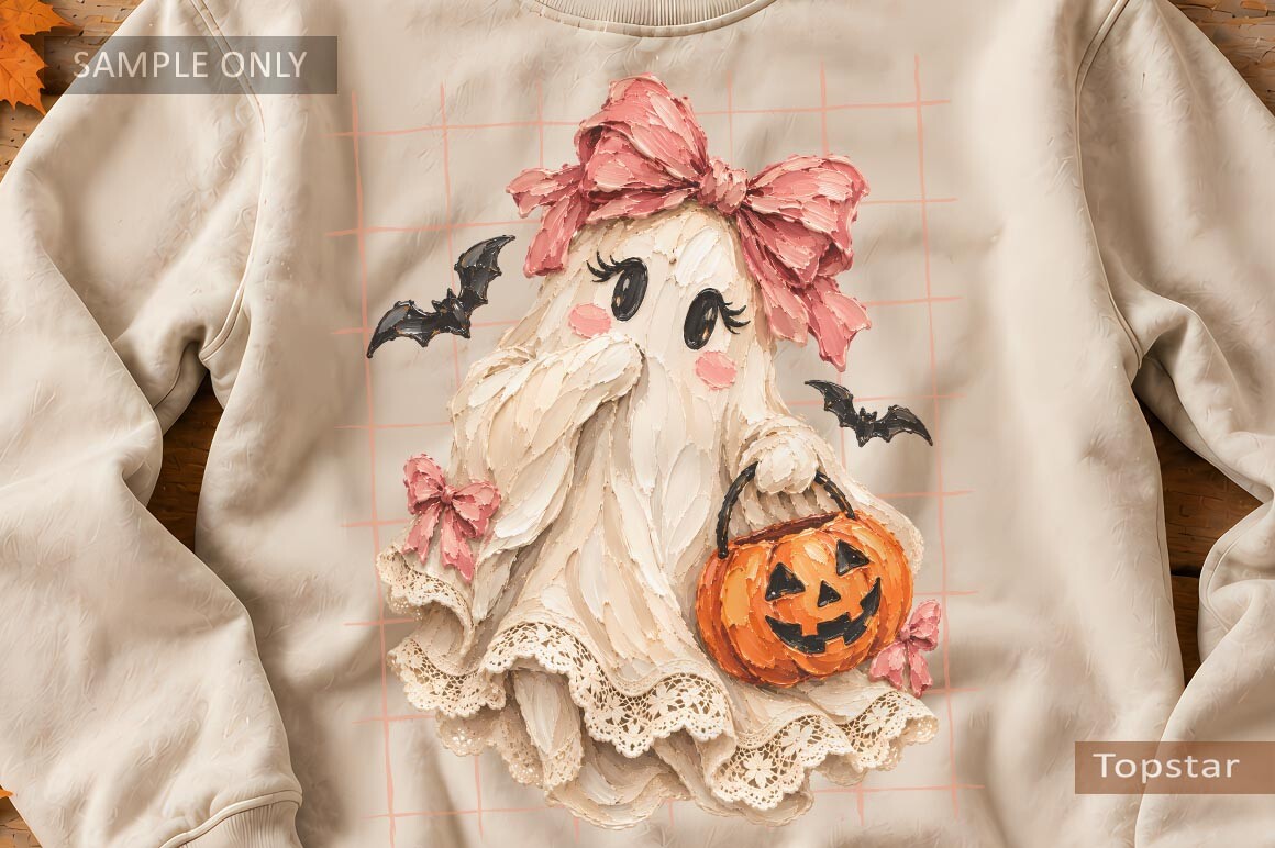 Vintage Coquette Ghost Halloween PNG Art