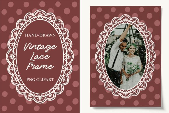 Vintage Lace Frame PNG Clipart