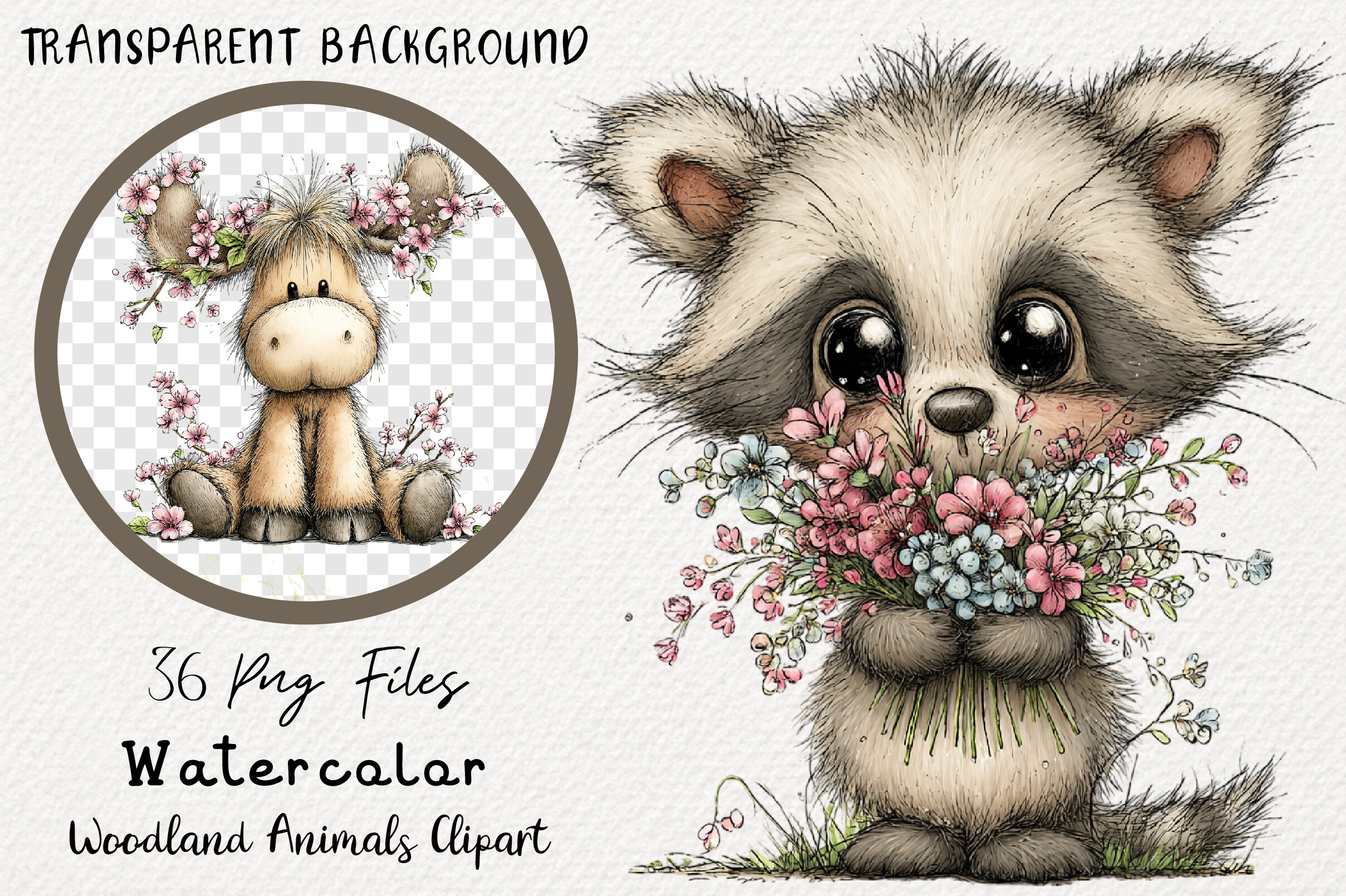 Watercolor Woodland Animals Clipart