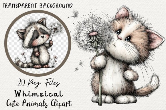 Whimsical Cute Animals Clipart Bundle