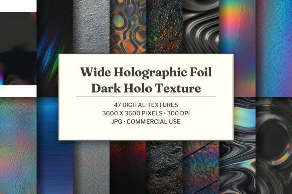 Wide Holographic Foil Dark Holo Texture