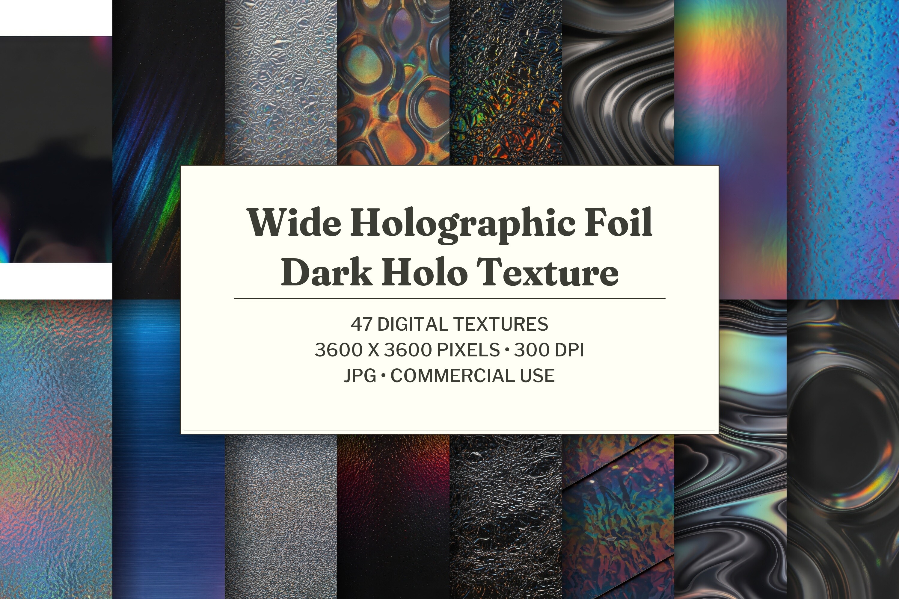 Wide Holographic Foil Dark Holo Texture