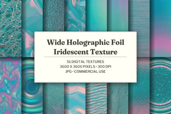 Wide Holographic Foil Iridescent Texture