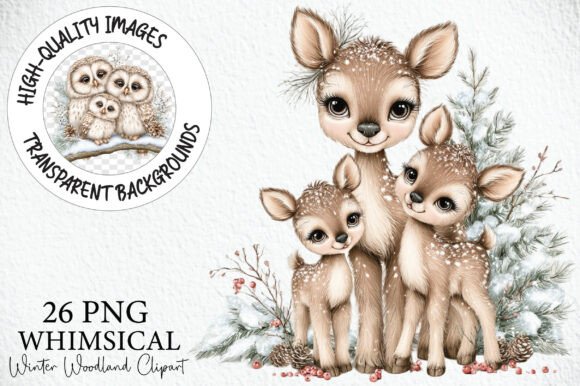 Winter Woodland Clipart Bundle
