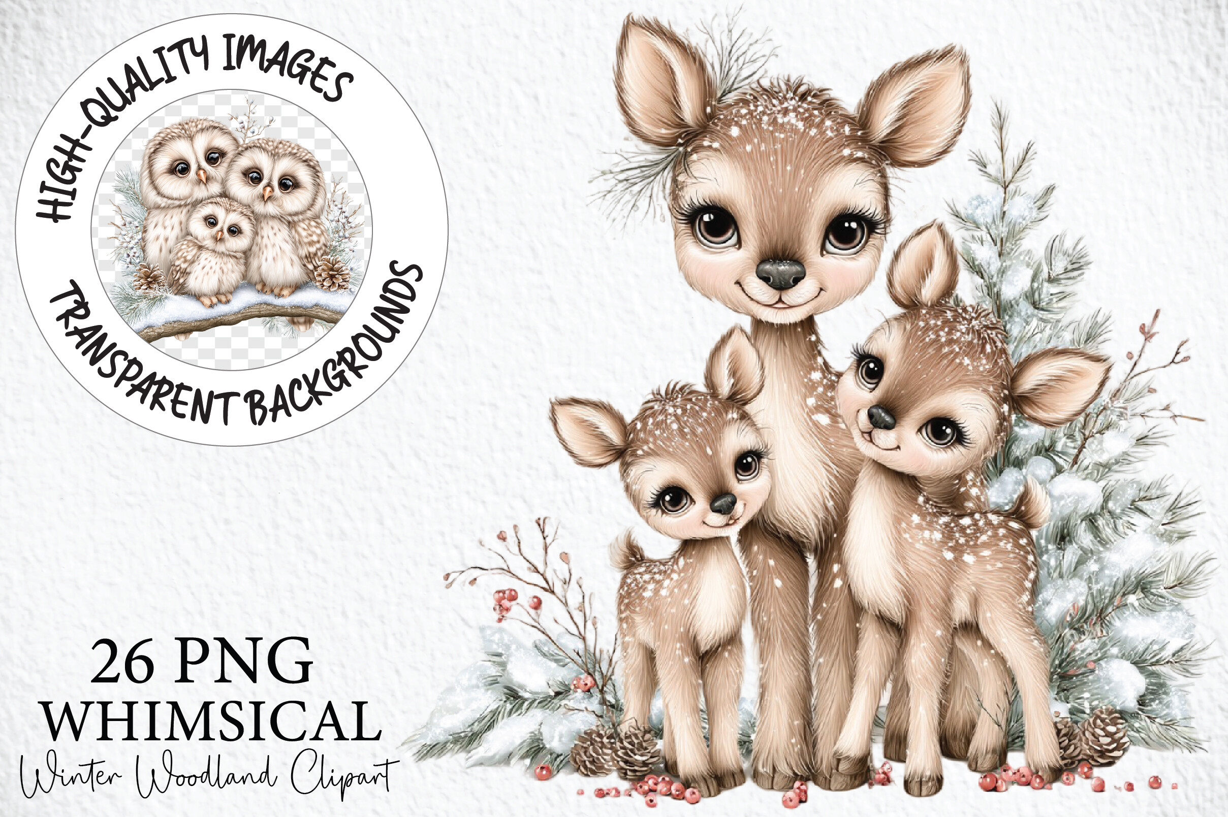 Winter Woodland Clipart Bundle