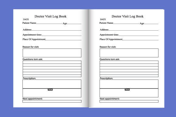 Doctor Visit Log Book Kdp Best Interior