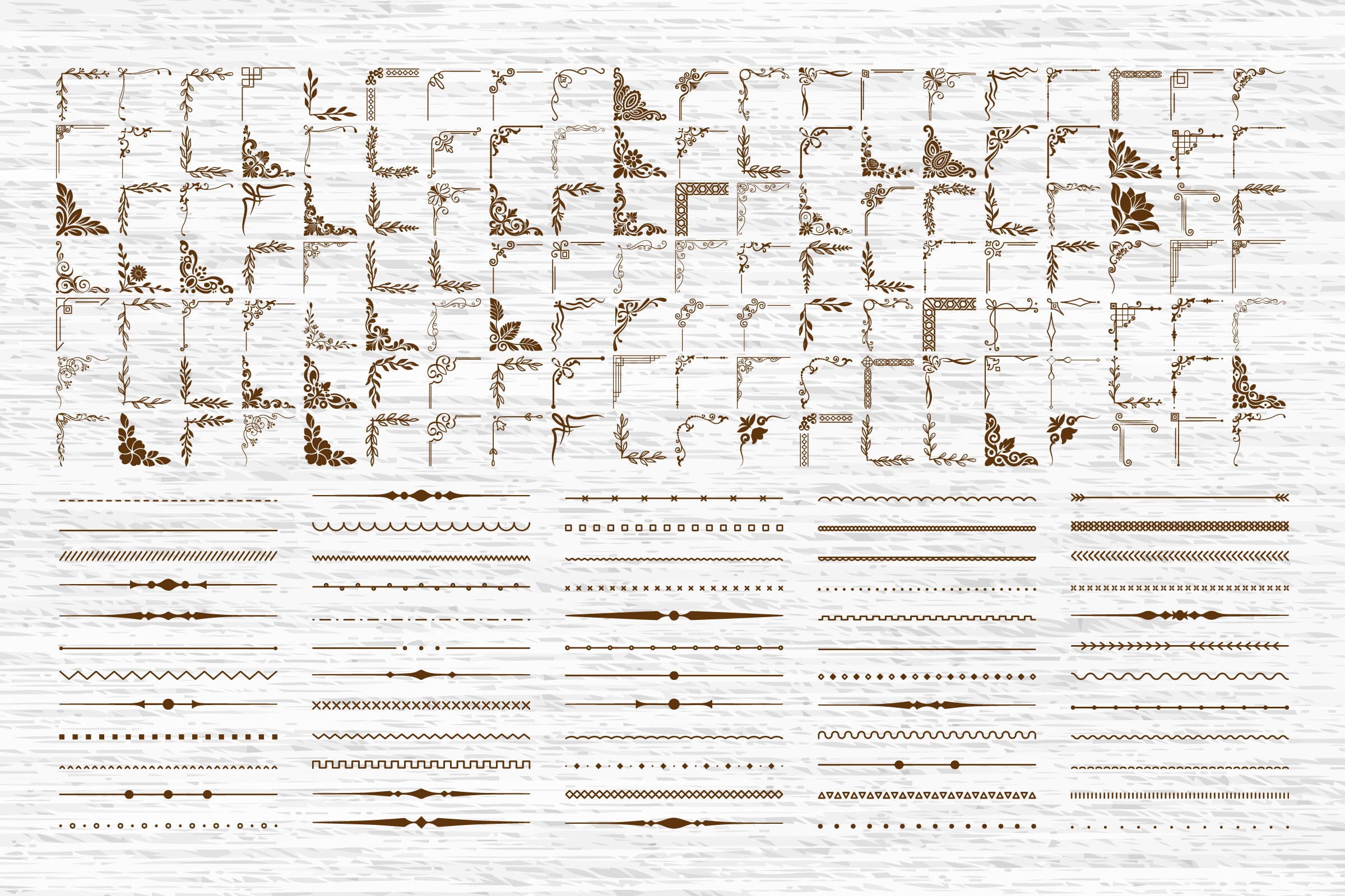 200 Vintage Page Corner Borders SVG