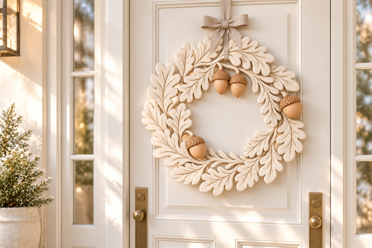 3D Print STL Oak Leaf Acorn Wreath – Autumn Door Decor Digital File - Image 4