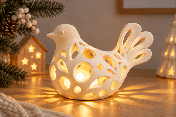 3D STL Bird Tealight Holder – Decorative 3D Printable Candle Holder File - Image 2
