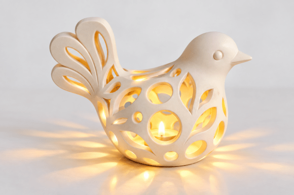 3D STL Bird Tealight Holder – Decorative 3D Printable Candle Holder File - Image 3