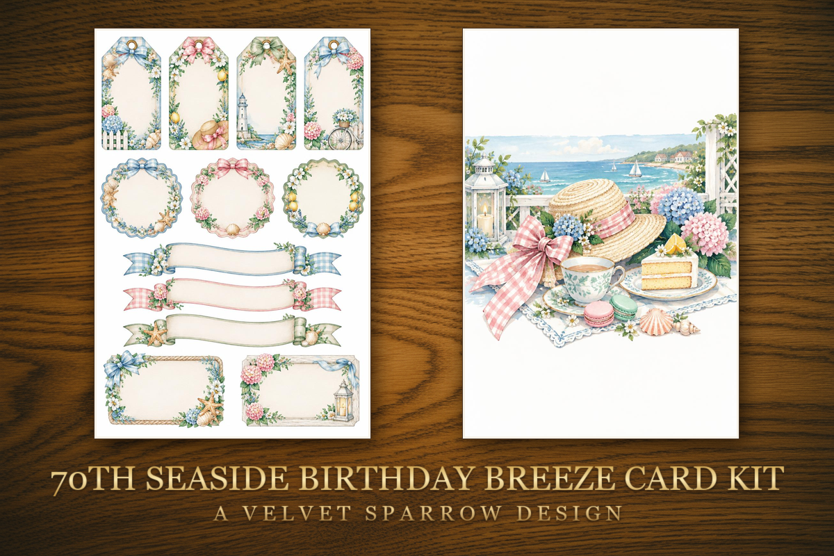 70Th Seaside Birthday Breeze Card Kit