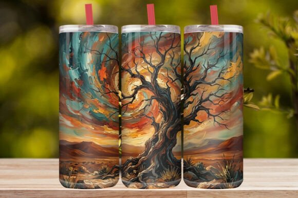 Abstract Tree of Life Tumbler Wrap