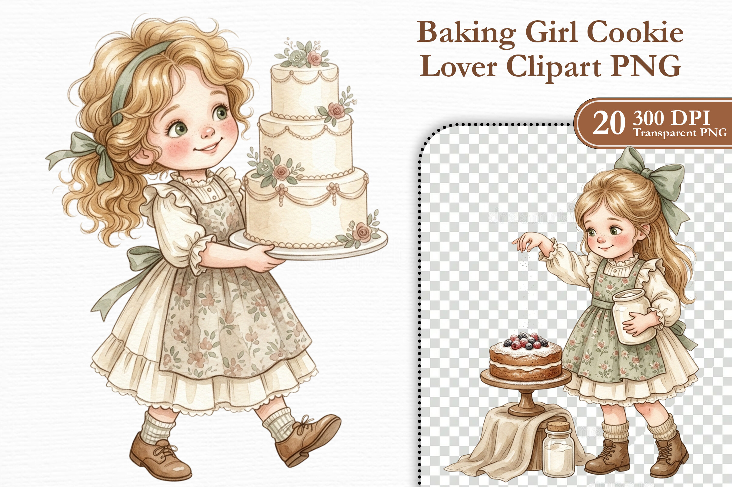 Baking Girl Cookie Lover Clipart PNG