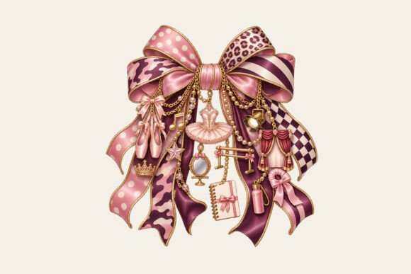 Ballet Dancer Bow Charm PNG
