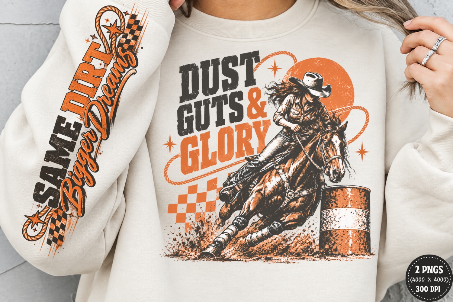 Barrel Racing Front Sleeve PNG, Cowgirl Graphic by The Artistry Hub ...