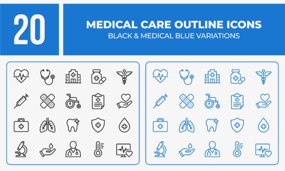 Best Medical Care Outline Icons Set