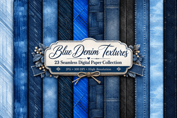 Blue Denim Textures Seamless Digital