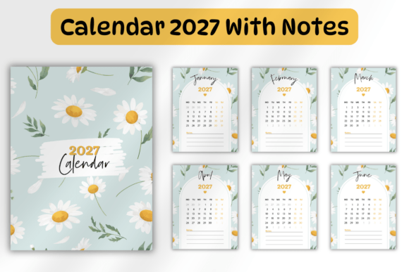 Calendar 2027 with Notes Printable PDF