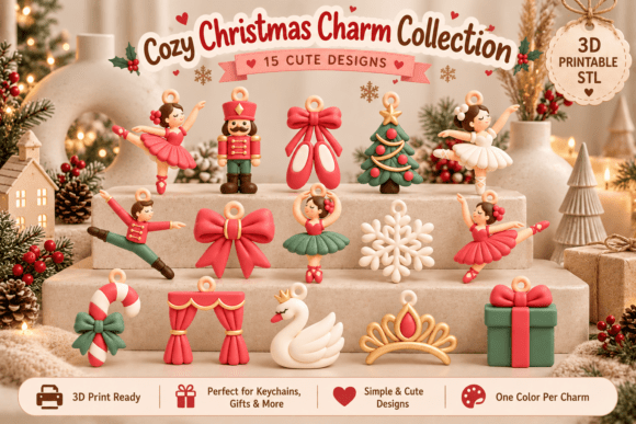 Christmas Ornament Set STL  4 3D Printable Holiday Ornaments - Image 18
