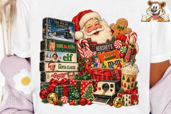 Christmas Movies Santa PNG Shirt Design Gráfico Diseños de Camisetas Por TigerDesigns