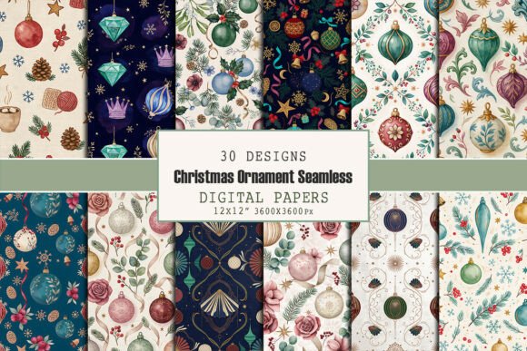 Christmas Ornament Seamless Pattern