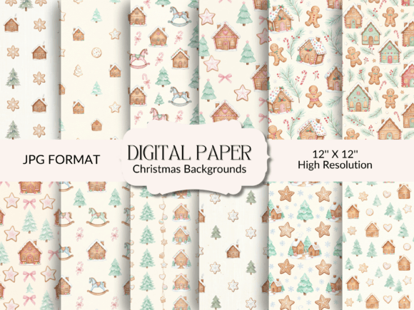 Christmas Paper - Gingerbread Background