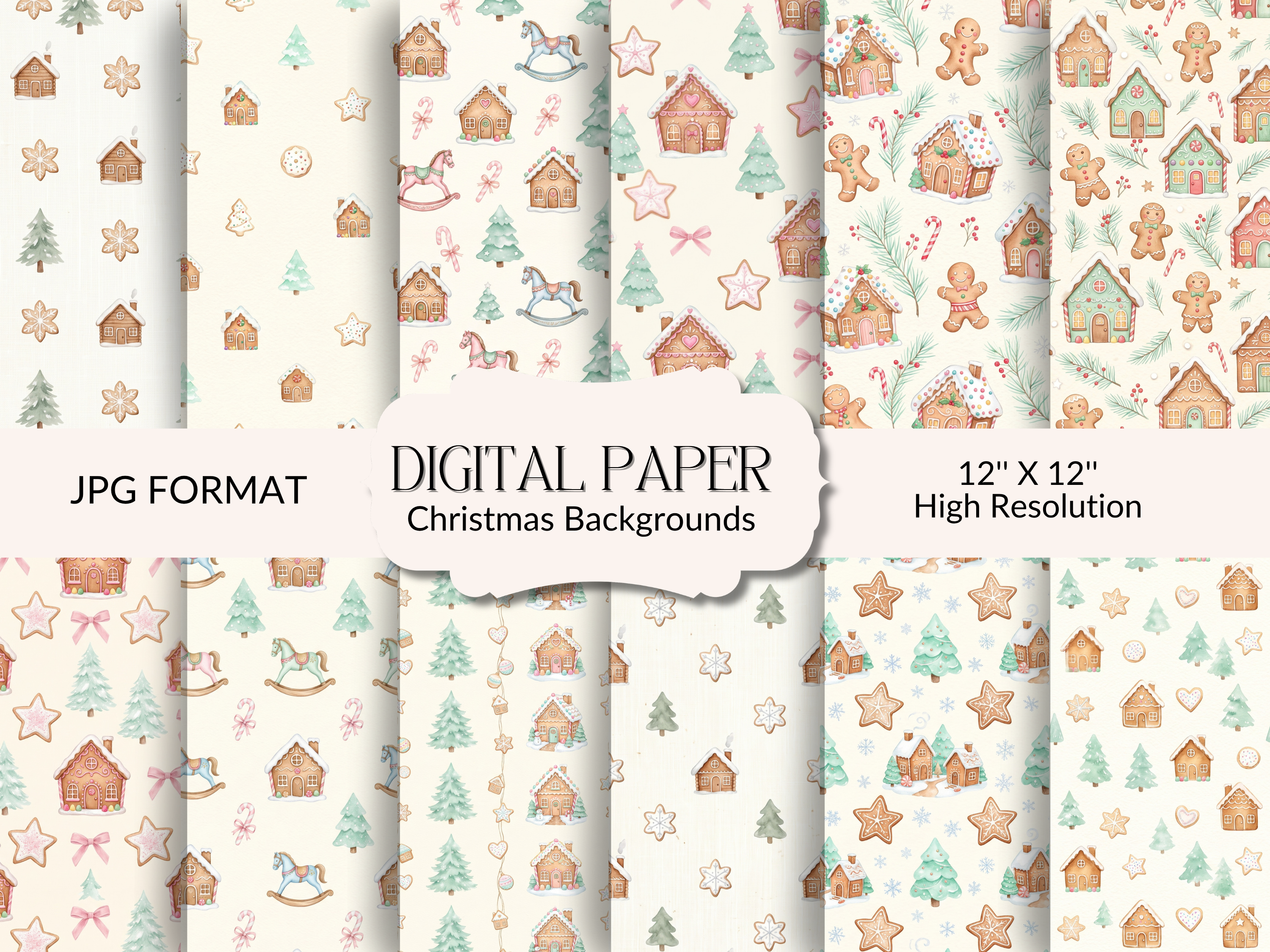 Christmas Paper - Gingerbread Background