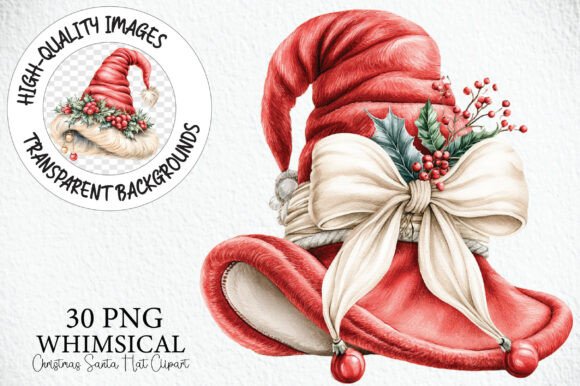 Christmas Santa Hat Clipart Bundle