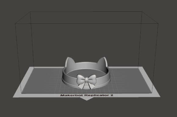 Cute Cat Bow Jewelry Tray 3D STL File - Cat Ear Trinket Dish & Vanity Organizer - Image 4