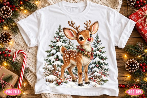 Cute Christmas Reindeer PNG