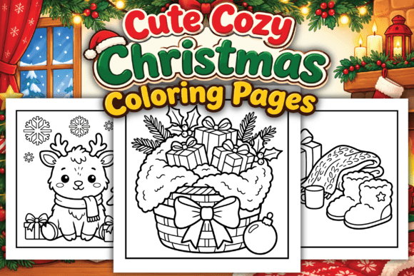 Cute Cozy Christmas Coloring Pages