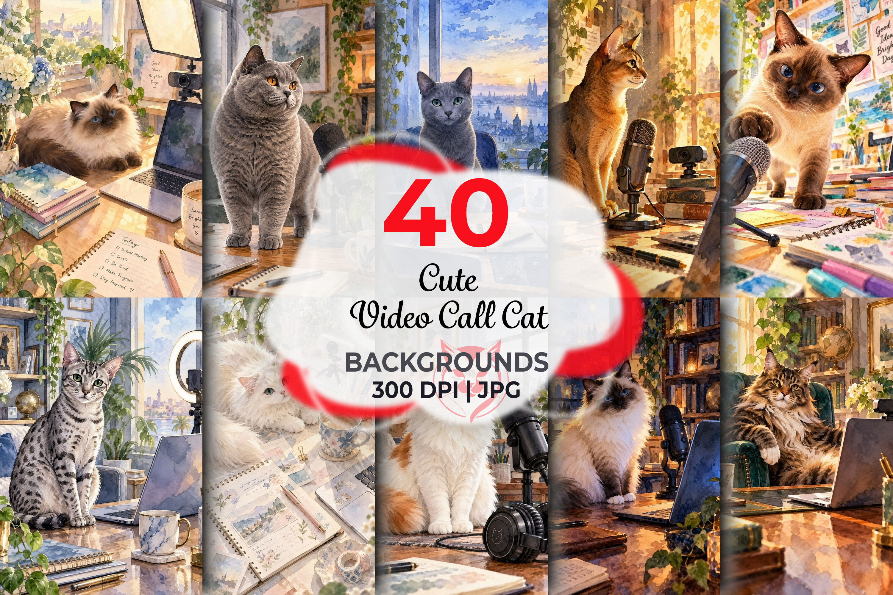 Cute Video Call Cat Backgrounds