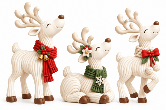 Elegant Reindeer Set STL – 3 Festive 3D Printable Reindeer Figurines - Image 4