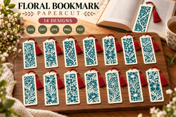 Floral Bookmark Papercut BUNDLES