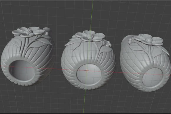 Floral Decorative Vase STL Set – 3 Sculptural Botanical Vases for 3D Printing - Image 4