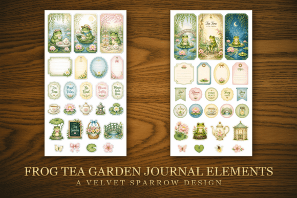 Frog Tea Garden Journal Elements
