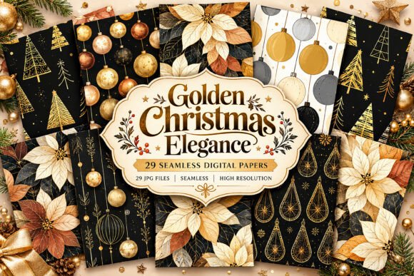 Golden Christmas Elegance Digital
