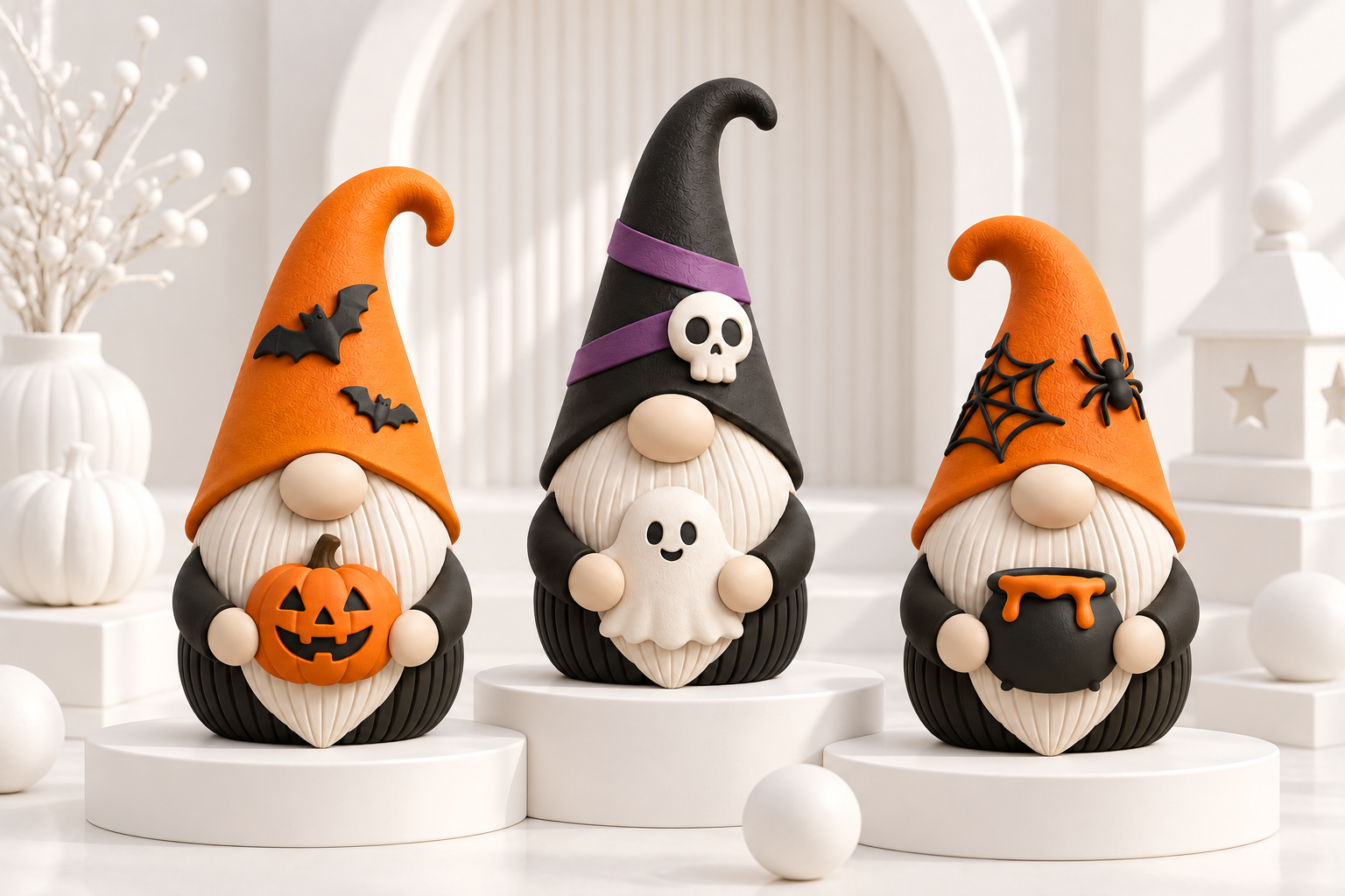 Halloween Gnome Figurine STL Set – 3 Spooky 3D Print Models - Image 4