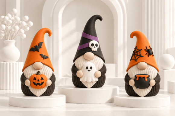 Halloween Gnome Figurine STL Set – 3 Spooky 3D Print Models - Image 2