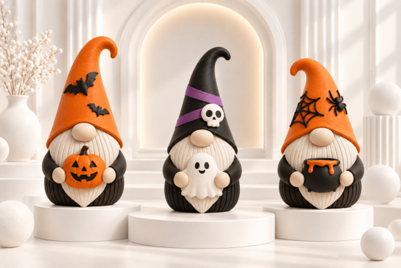 Halloween Gnome Figurine STL Set – 3 Spooky 3D Print Models - Image 3