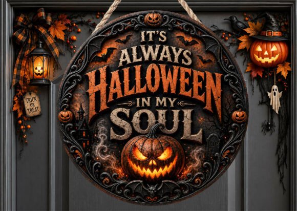 Halloween in My Soul Door Sign