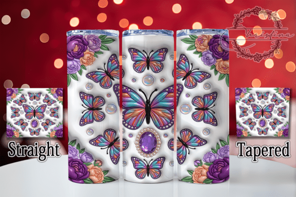Holo Butterfly Gem 20oz Tumbler