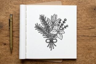 Italian Herbs Bundle Coloring Page Graphic by designcrafts · Creative ...