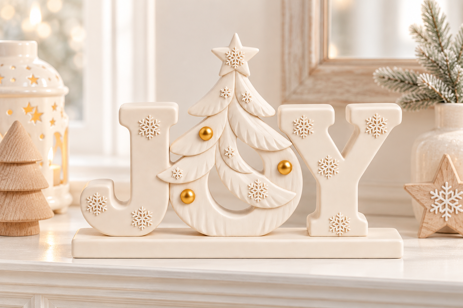 JOY Christmas Tree Sign STL – 3D Printable Holiday Decor File - Image 5