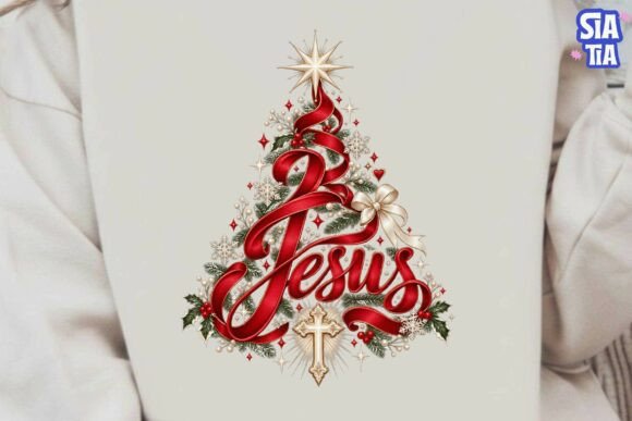 Jesus Christmas Tree PNG Shirt Design