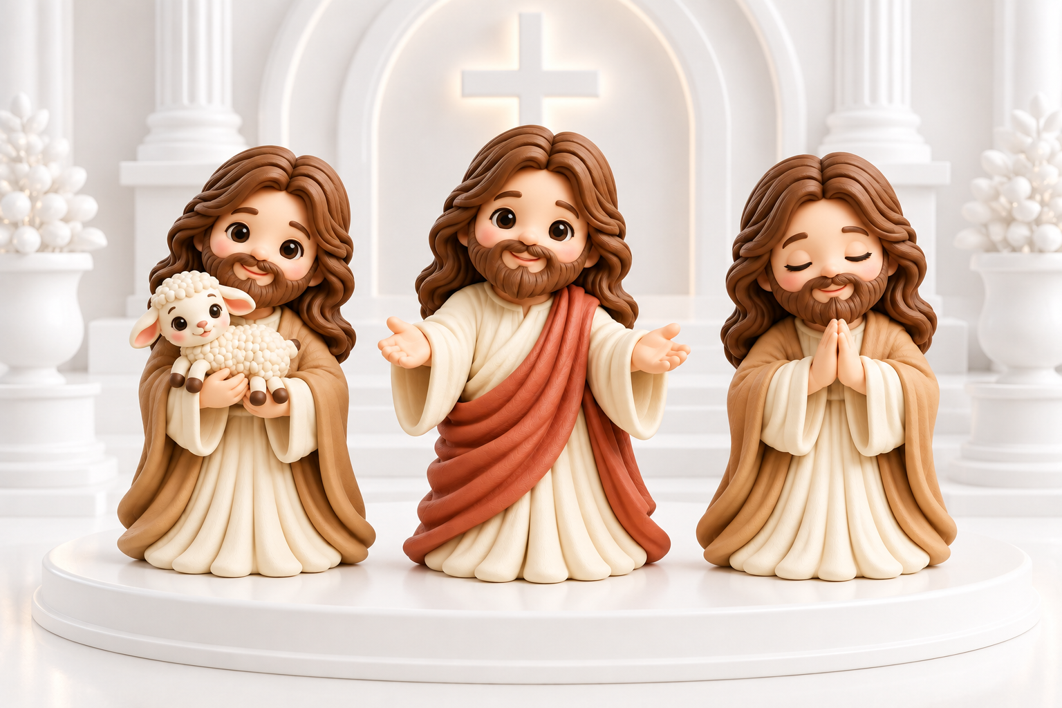 Jesus Figurine STL 3D Print Set – 3 Poses for Christian Décor - Image 4