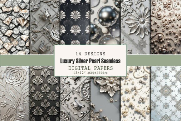Luxury Silver Pearl Seamless Pattern
